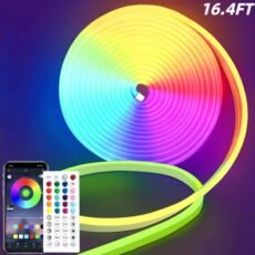 RGB Neon LED Strip Lights, Music Sync, Waterproof, Flexible DIY Lights Design For Bedroom, Living, Gaming Room, Party Decor