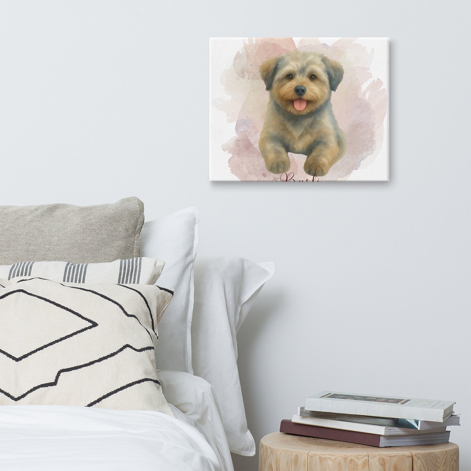 Modern watercolor personalized Pet Canvas Wall Art | Custom Dog & Cat Portrait Prints - Image 5