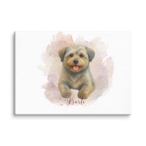 Modern watercolor personalized Pet Canvas Wall Art | Custom Dog & Cat Portrait Prints