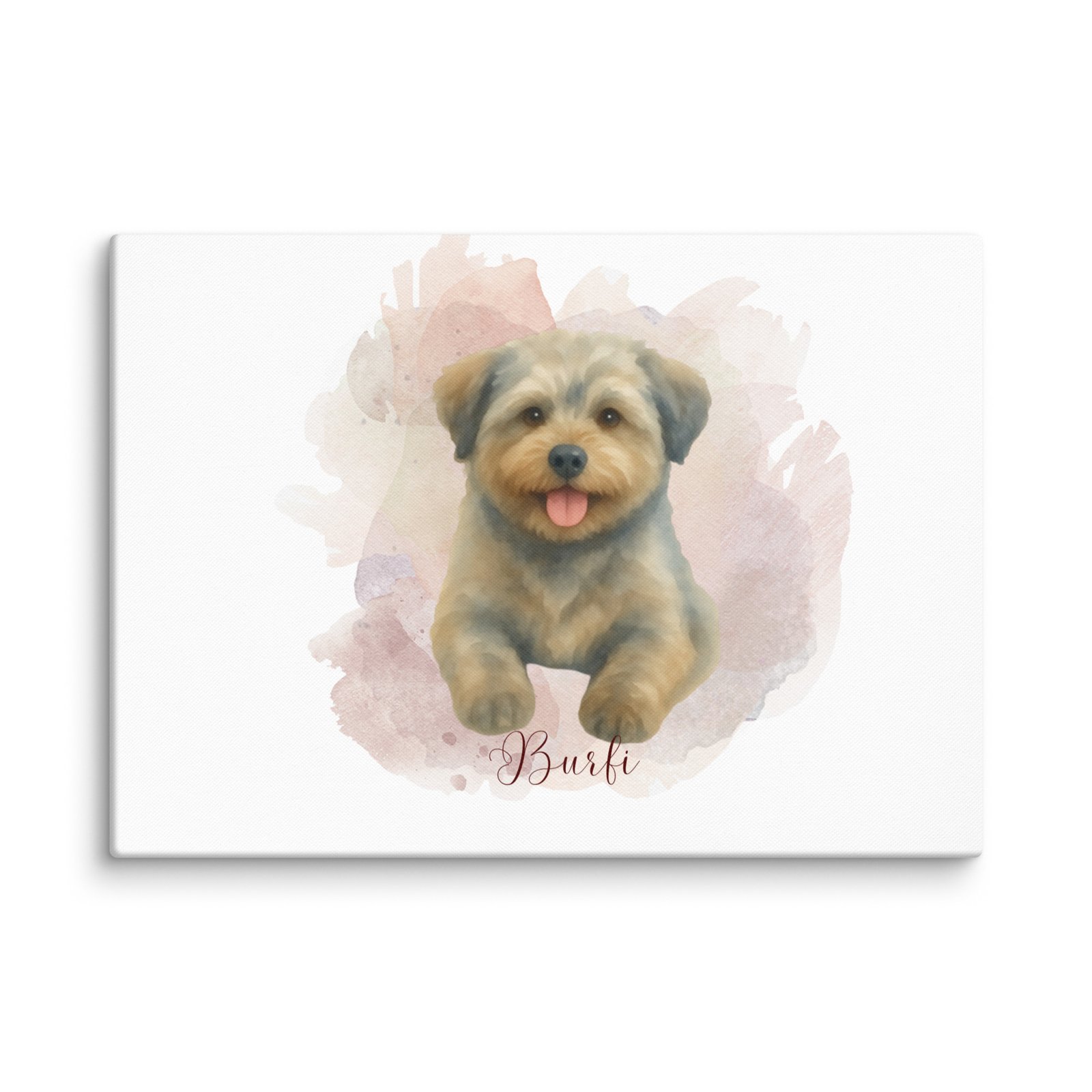 Modern watercolor personalized Pet Canvas Wall Art | Custom Dog & Cat Portrait Prints