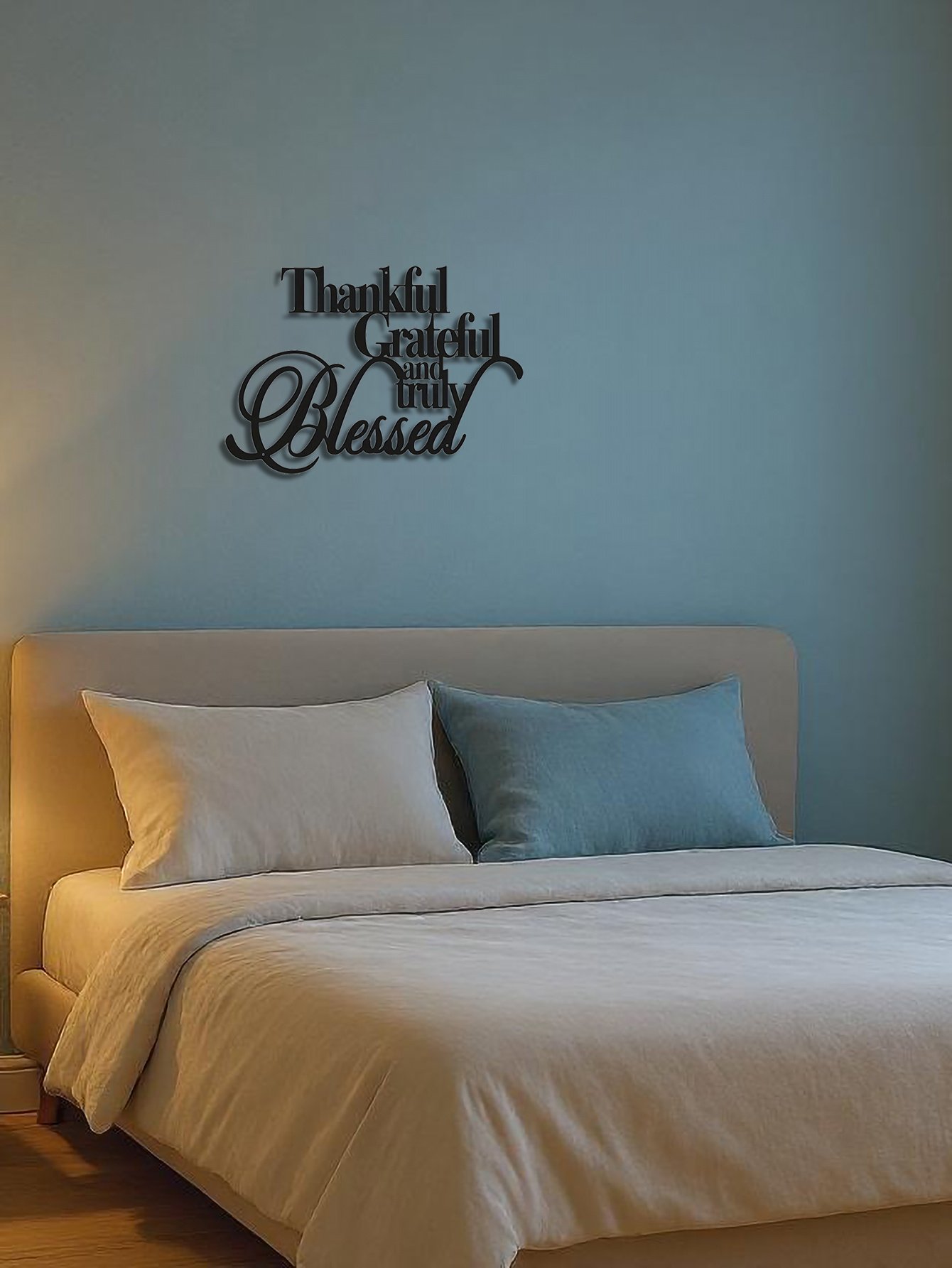 Elegant Thankful Grateful Blessed Metal Art -Wall Decor For Home Office Bedroom - Image 3