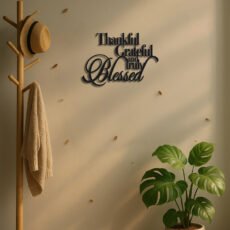 Elegant Thankful Grateful Blessed Metal Art -Wall Decor For Home Office Bedroom