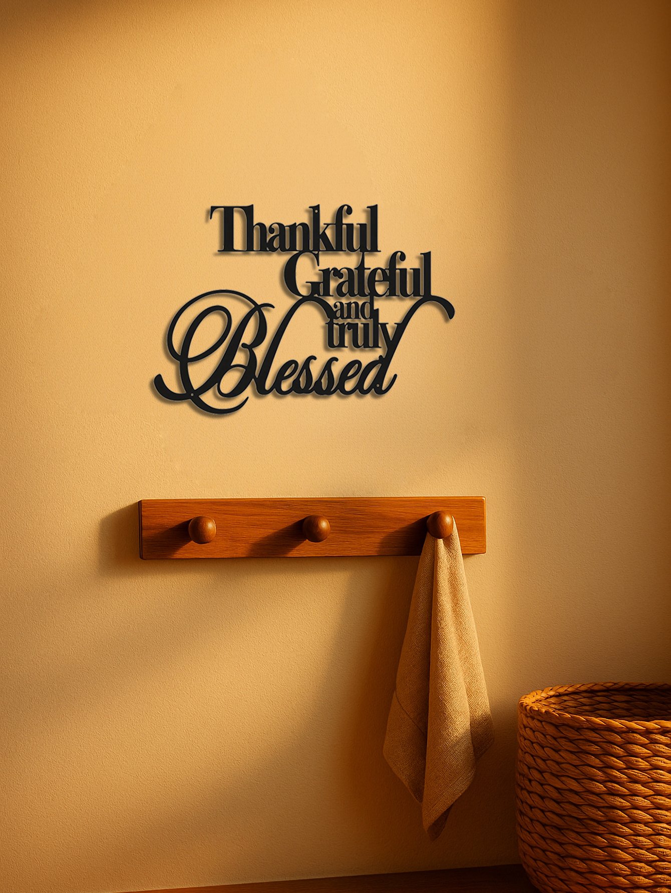 Elegant Thankful Grateful Blessed Metal Art -Wall Decor For Home Office Bedroom - Image 5